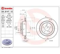 2x Disco de freno ventilación interna 09.9147.10 BREMBO para SUBARU LEGACY I