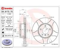 2x Disco de freno ventilación interna 09.9172.75 BREMBO para BMW 5 5 Touring 6