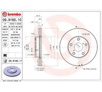 2x Disco de freno ventilación interna 09.9185.11 BREMBO para TOYOTA RAV 4 II