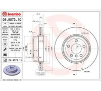 2x Disco de freno ventilación interna 09.9573.11 BREMBO para BMW X3