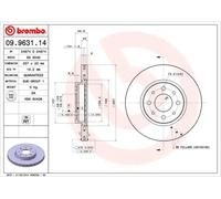 Brembo Disco de freno 9963114 delantero, ventilado, 1 pieza