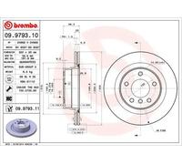 2x Disco de freno ventilación interna 09.9793.11 BREMBO para BMW 1 3 Touring 3
