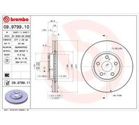 2x Disco de freno ventilación interna 09.9799.11 BREMBO para TOYOTA AVENSIS