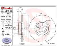 2x Disco de freno ventilación interna 09.9922.11 BREMBO para BMW X5 X6