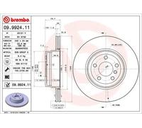 2x Disco de freno ventilación interna 09.9924.11 BREMBO para BMW X6 X5