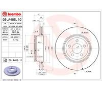 Disco de freno BREMBO 09A40511 trasero, ventilado , 1 Pieza