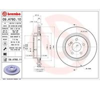 2x Disco de freno ventilación interna 09.A760.11 BREMBO para MERCEDES-BENZ