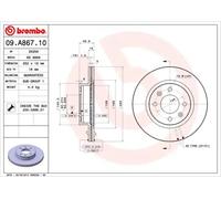 2x Disco de freno ventilación interna 09.A867.10 BREMBO para KIA HYUNDAI