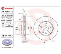 BREMBO Discos de freno para OPEL: Insignia & SAAB: 9-5 & CHEVROLET: Malibu & VAUXHALL: Insignia (Ref: 09.A969.10)