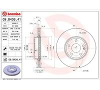 2x Disco de freno ventilación interna 09.B436.41 BREMBO para MERCEDES-BENZ