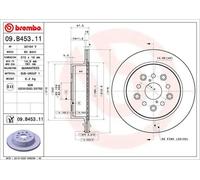 2x Disco de freno ventilación interna 09.B453.11 BREMBO para LEXUS LS