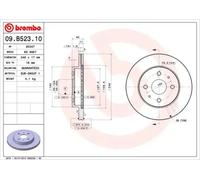 2x Disco de freno ventilación interna 09.B523.10 BREMBO para DAIHATSU SUBARU
