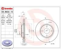 2x Disco de freno ventilación interna 09.B632.10 BREMBO para NISSAN CUBE