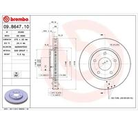 2x Disco de freno ventilación interna 09.B647.11 BREMBO para MITSUBISHI