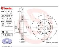2x Disco de freno ventilación interna 09.B754.11 BREMBO para MINI MINI Coupé