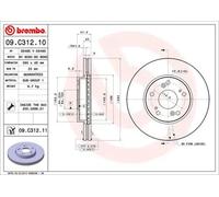 Brembo 09.C312.11 Rotores de Discos de Frenos