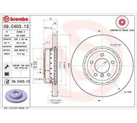 2x Disco de freno ventilación interna 09.C403.13 BREMBO para BMW 1 Coupé