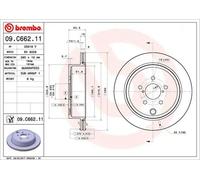 2x Disco de freno ventilación interna 09.C662.11 BREMBO para TOYOTA SUBARU