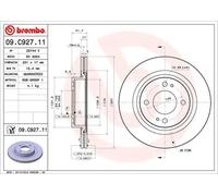 Disco de freno BREMBO 09C92711 delantero, ventilado , 1 Pieza