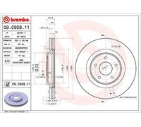 2x Disco de freno ventilación interna 09.C928.11 BREMBO para NISSAN RENAULT