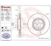 2x Disco de freno ventilación interna 09.D062.11 BREMBO para JAGUAR XE