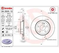 2x Disco de freno ventilación interna 09.D533.13 BREMBO para MERCEDES-BENZ CLS