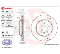 Disco de freno BREMBO 09D55123 trasero, ventilado , altamente carbonizado, 1 Pieza