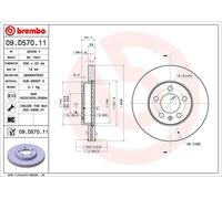 Disco de freno BREMBO 09D57011 delantero, ventilado , altamente carbonizado, 1 Pieza