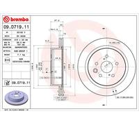 Brembo Disco de freno 09D71911 trasero ventilado 1 pieza