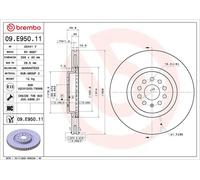 2x Disco de freno ventilación interna 09.E950.11 BREMBO