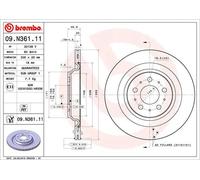 Disco de freno BREMBO 09N36111 trasero, ventilado , 1 Pieza