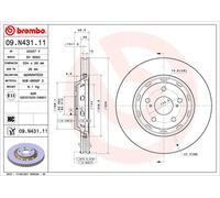 2x Disco de freno ventilación interna 09.N431.11 BREMBO