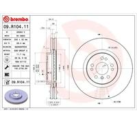 2x Disco de freno ventilación interna 09.R104.11 BREMBO para MERCEDES-BENZ