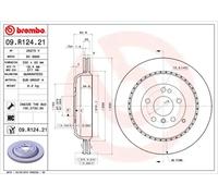 2x Disco de freno ventilación interna 09.R124.21 BREMBO para MERCEDES-BENZ