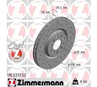 2x Disco de freno ventilación interna 110.2217.52 ZIMMERMANN para ALFA ROMEO