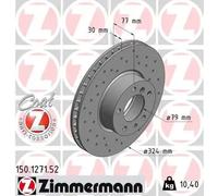 2x Disco de freno ventilación interna 150.1271.52 ZIMMERMANN para BMW 7 8 5