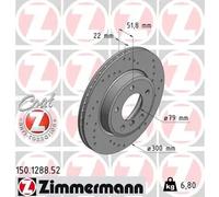 2x Disco de freno ventilación interna 150.1288.52 ZIMMERMANN para BMW 3 3 Coupé