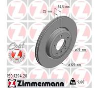 2x Disco de freno ventilación interna 150.1294.20 ZIMMERMANN para BMW 3 3 Coupé