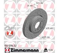 2x Disco de freno ventilación interna 150.1294.52 ZIMMERMANN para BMW 3 3 Coupé
