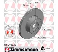 2x Disco de freno ventilación interna 150.2900.20 ZIMMERMANN para BMW 1 3 X1