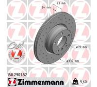 2x Disco de freno ventilación interna 150.2901.52 ZIMMERMANN para BMW 3 4 Coupé
