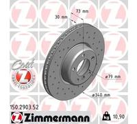 2x Disco de freno ventilación interna 150.2903.52 ZIMMERMANN para BMW 1 3