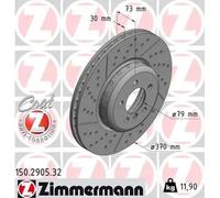 2x Disco de freno ventilación interna 150.2905.32 ZIMMERMANN para BMW 1 3