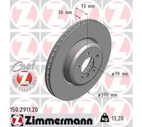 2x Disco de freno ventilación interna 150.2911.20 ZIMMERMANN para BMW 3 4 Coupé