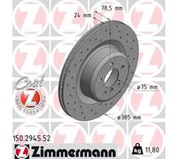 2x Disco de freno ventilación interna 150.2945.52 ZIMMERMANN para BMW X5 X6
