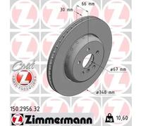 2x Disco de freno ventilación interna 150.2956.32 ZIMMERMANN para BMW 7 5 X3 X4