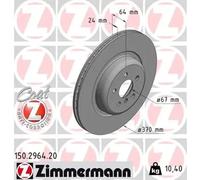 2x Disco de freno ventilación interna 150.2964.20 ZIMMERMANN para BMW 7 5 X4 X5