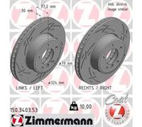 2x Disco de freno ventilación interna 150.3403.53 ZIMMERMANN para BMW 5 6
