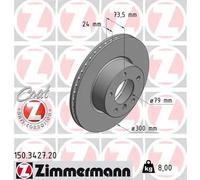 2x Disco de freno ventilación interna 150.3427.20 ZIMMERMANN para BMW 3 3 Coupé