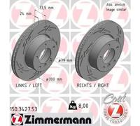 2x Disco de freno ventilación interna 150.3427.53 ZIMMERMANN para BMW 3 3 Coupé